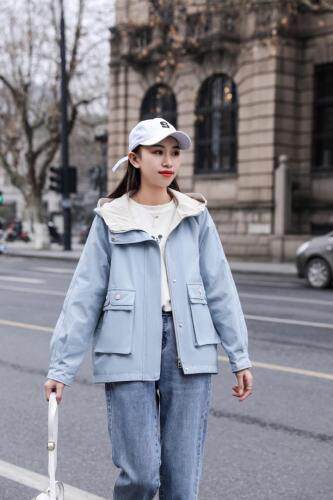 水洗休闲外套，女装，百变诱惑