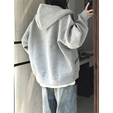 抖音得物高品质二开350克秋冬双头双拉链卫衣开衫外套W74，男装卫衣，电商A486