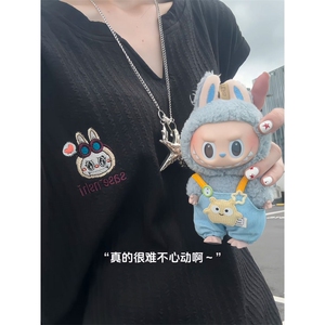 XZ809A/FFF07/P35/控48   肌理感绣花labubu背心T恤图片