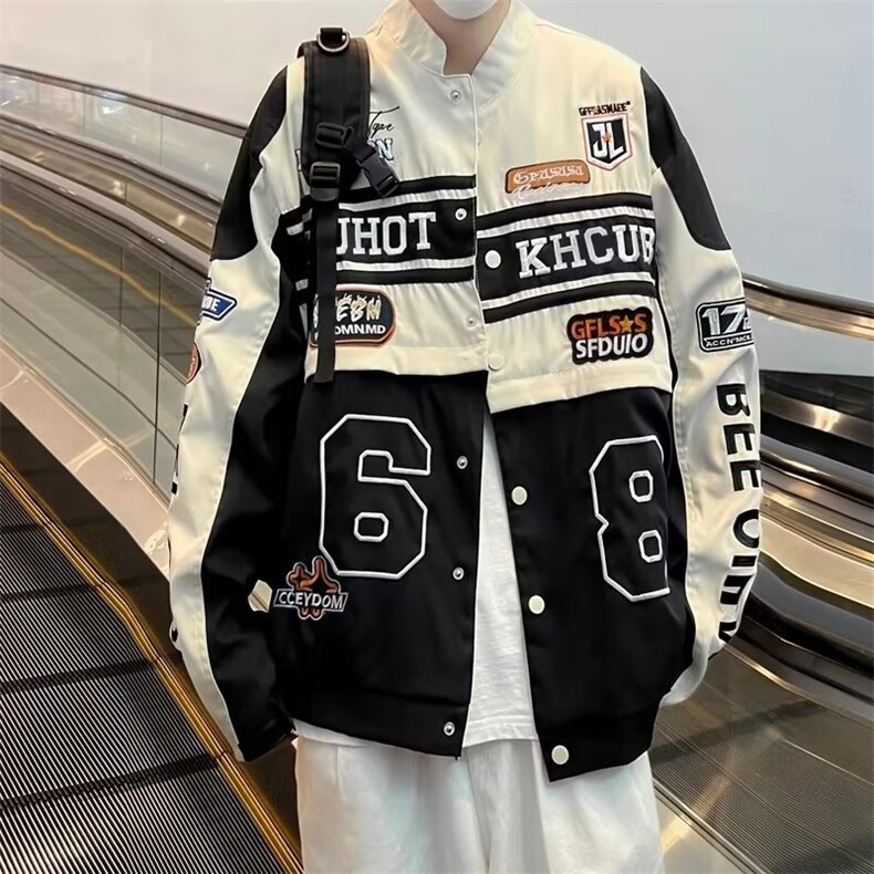 男秋季2022新款长袖夹克机车字母外套T68P48,男装夹克,星座1116-2