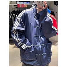 风秋男夹克衫拼色三条杠条纹盘扣新中式中山装外套jk0043P60，男装夹克，星座1013-1