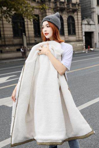 2021冬款新款大颗粒绒欧版立领两穿设计长款派克服，女装，红雀纺