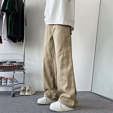 工装水洗阔腿裤潮春季新款伐木裤直筒宽松休闲裤子男潮KM966，男装休闲裤，星座1116A-1（原606A）