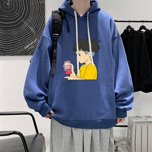 WY2200-P35 加绒款-P40 纯棉连帽卫衣男大码运动帽衫宽松薄外套男图片