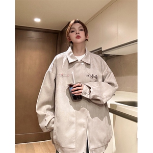 XZ809A/JPK07/P118/控138    麂皮绒美式复古烧花夹克图片