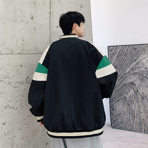 小牛津上衣夹克宽松落肩拼色棒球服外套XZ214-8 JK700-P65图片