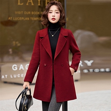【羊毛】高档中长款西装领双面呢大衣女2026冬新款毛呢外套，女装双面呢大衣，衣之秀