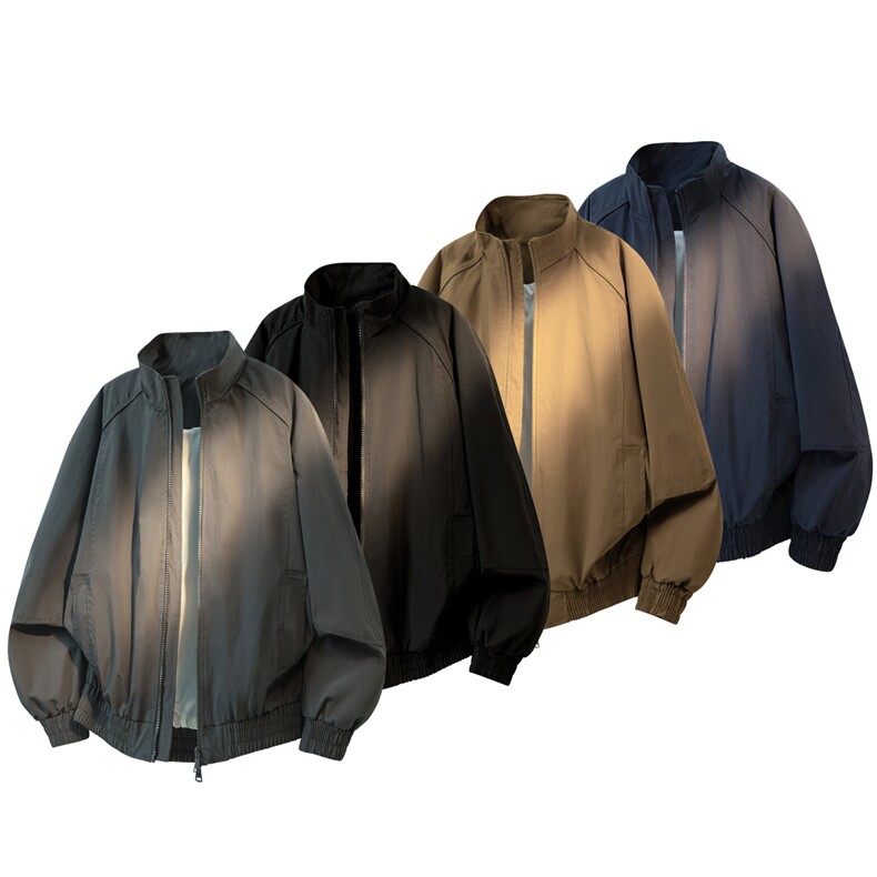 抖音得物品质春季夹克男拼接潮流立领美式插肩袖飞行外套6164-P32，男装夹克，星座207