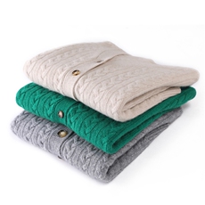 2025年秋季新款百搭女士长袖麻花提花V领开衫，女装羊绒衫，仙姿羊绒