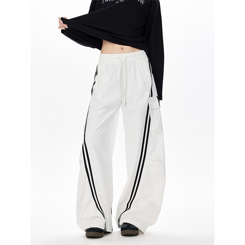 26春款日系慵懒风抽绳工装裤条纹阔腿街头休闲裤K755TP48控78，男装工装外套，电商A102B