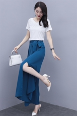 2021年夏季阔腿裤套装shiushang时尚修身显瘦两件套，女装套装/套裙，丽美静依