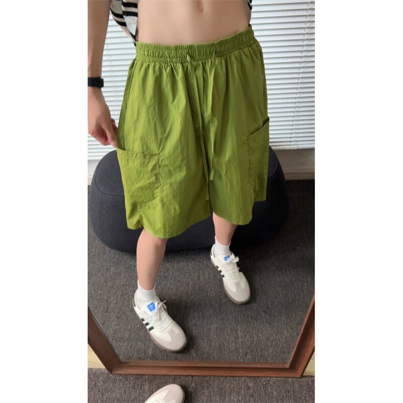 夏季冰丝速干短裤男士潮流大口袋休闲五分裤宽松大码裤子 特P21图片