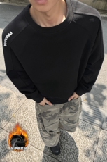 450g重磅华棉加厚银狐绒立体裁剪拼接卫衣男W5437J加绒-特P40控78，男装卫衣，电商A001