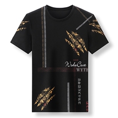 DX20678钱塘2020-3夏季新款男士时尚潮流印花百搭圆领短袖上衣P39，男装T恤，钱塘207-3