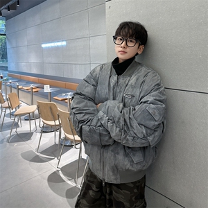 美式高街棉衣外套男士韩版潮流褶皱保暖2025冬季ins棉服MF282-P93图片