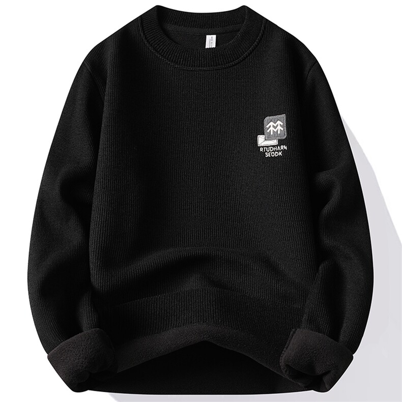 华夫格圆领加绒加厚毛衣冬季一体绒保暖毛线针织衫7200-P30元,男装针织衫/毛衣,星座1706