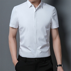 C8816钱塘2020-1夏季薄款中年男士商务休闲百搭短袖衬衫P53，男装T恤，钱塘207-1