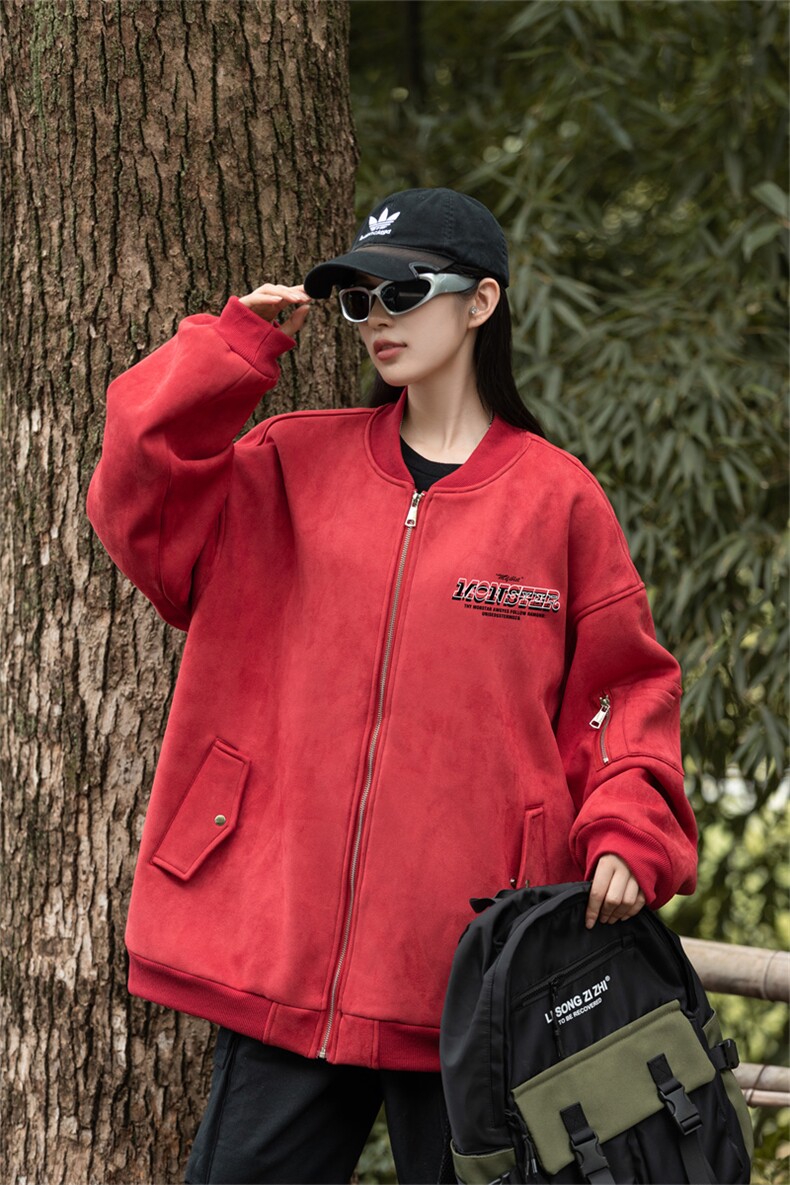 23/美式麂皮绒飞行棒球服中性风男女夹克外套JF3279-P80控108,男装夹克,电商B370