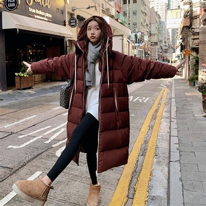 冬季羽绒服女韩系长款高级感连帽2025独特超好看百搭厚外套白鸭绒图片
