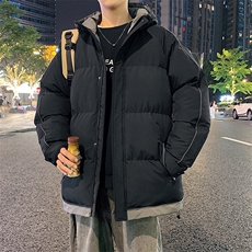 港风夜景潮牌新款连帽棉服潮流保暖棉衣M081-P90，男装棉衣，星座717