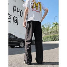 XK439-特P38夏冰丝凉感西裤美式垂感宽松微喇直筒男休闲长裤潮，男装西裤，电商A178