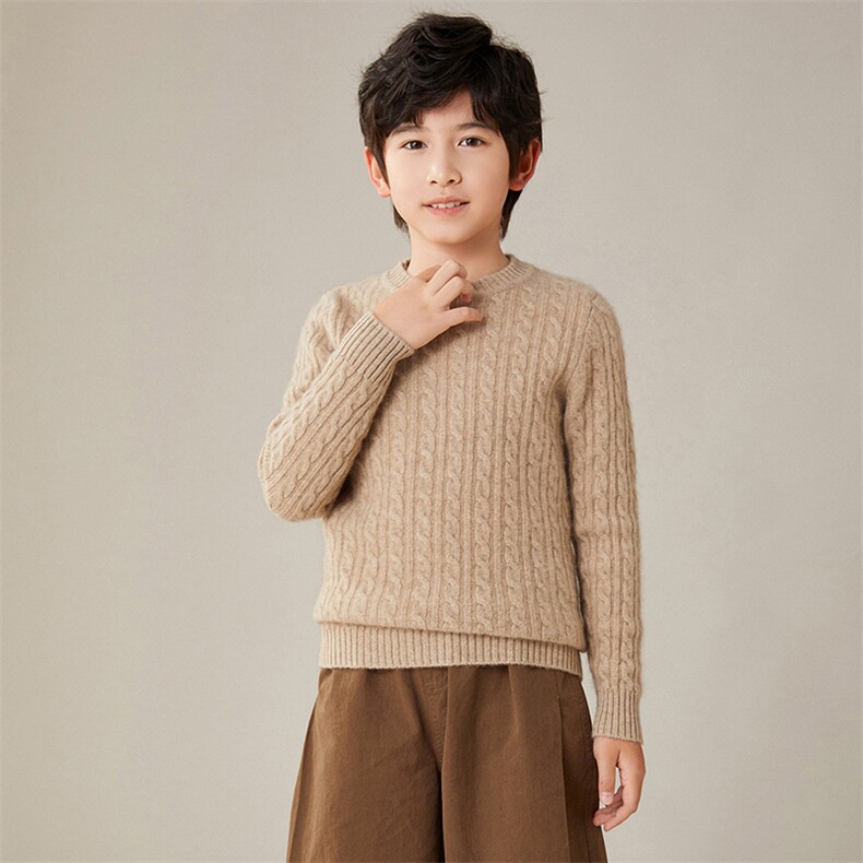 35%羊绒秋冬季新款舒适时尚百搭简约儿童羊绒衫,童装儿童羊绒衫,奥赛羊绒童装