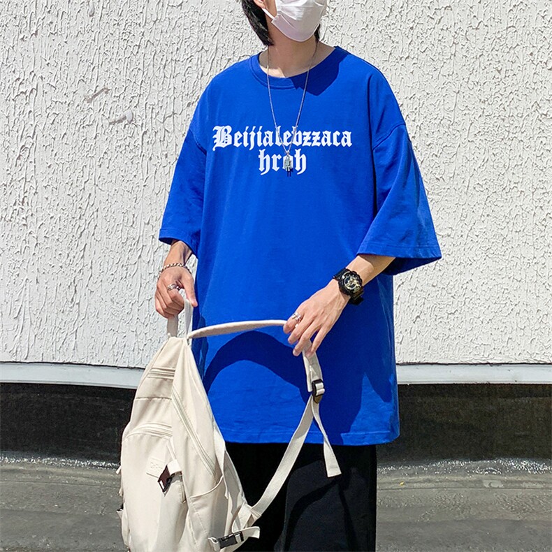 短袖t恤男士夏季潮牌美式宽松重磅潮流大码男装半袖T0839-P28,男装T恤,星座308B-1