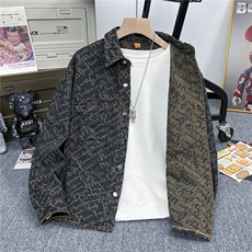 牛仔衬衫男2025春秋新款高端提花复古水洗休闲衬衣外套223/P62，男装夹克，星座506B