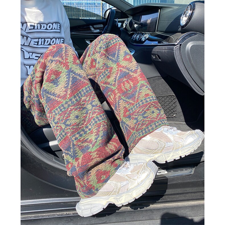 01潮民族风花型宽松直筒休闲裤复古阔腿裤XZ211-1-K2445-P60，男装民族服装，星座211-1