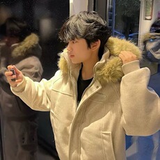 2025秋冬季棉袄加厚情侣连帽棉衣棉服男麂皮毛领夹棉座山雕外套女，男装棉衣，星座506A