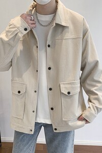 灯芯绒外套男款春秋季新款美式潮衣服工装夹克休闲上衣 jk555-P70图片
