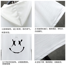 LD54190-P45连帽短袖t恤男大码胖子带帽五分袖中袖展架，男装T恤，电商A040A