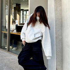 抖音得物高品质25秋冬美式高街宽松结构防风高领连帽卫衣外套W60，男装卫衣，电商A486