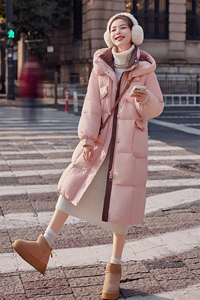 长款羽绒服女2024年冬季新款女装高端过膝白鸭绒加厚保暖外套图片