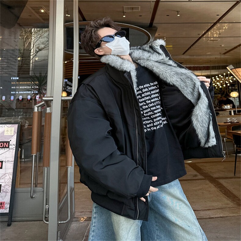 F651P125冬季中性风小众高级感宽松卡其色棉衣冬外套潮常,男装棉衣,星座512-6