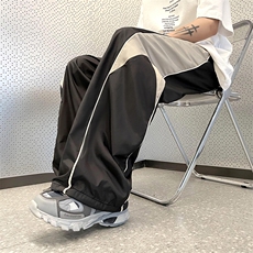 阔腿裤男韩版潮流拼色高街帅气拖地2023秋夏新款ins长裤K3855-P37，男装休闲裤，星座412-3