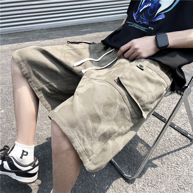 港风日系ins日系百搭宽松直筒工装五分裤休闲裤潮男DK0671-P38,男装休闲裤,星座308B-1