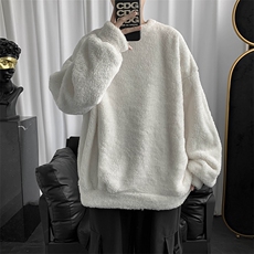 新款羊羔毛保暖毛衣宽松秋冬季上衣服加绒加厚卫衣外套M031-P42，男装针织衫/毛衣，星座512-2