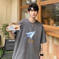 短袖男t恤纯棉夏季宽松2025新款打底衫百搭青少年体恤潮TX416-P25，男装T恤，星座505-3