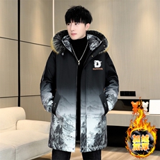 男士连帽外套冬季加绒加厚夹克加厚撞色大毛领棉衣男MY1717-P98，男装夹克，星座310B-3