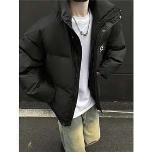 冬装新品 港风PU软皮棉服刺绣logo棉衣休闲加厚外套男 G1103 P128图片
