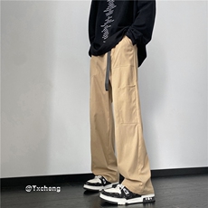 2023秋季新款INS宽松工装裤潮流按扣腰带B315-K23409-p45控58，男装休闲裤，电商B315