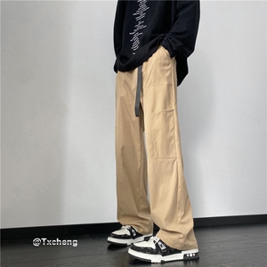 2023秋季新款INS宽松工装裤潮流按扣腰带B315-K23409-p45控58图片