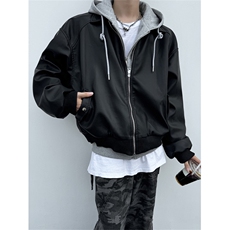 XZ1005-1-TTH00103-批128-假两件连帽外套夹克，男装夹克，星座1005-1
