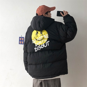 【】A003-HY8010-P125冬装新款笑脸印花连帽棉衣 几物图片