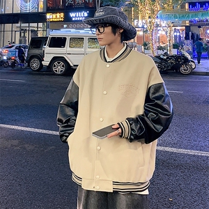 港风秋季龙凤呢棒球服百搭休闲宽松夹克外套男XZ214-8 JK800 P65图片
