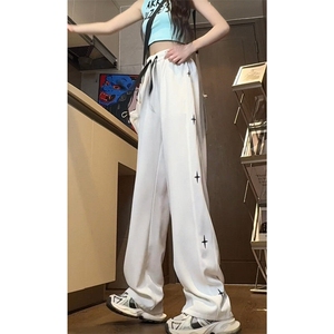 XZ616 夏季薄款百搭印花星星冰丝长裤宽松休闲裤 TY2471 P45控58图片