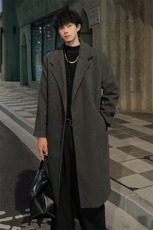 秋冬毛呢大衣男潮流时尚风衣中长款宽松外套MN9568/P100加棉P110，男装风衣，电商B316