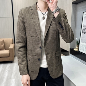春秋帅气休闲韩版修身提花男士小西服 两扣西服XZ613B-5316-P70图片