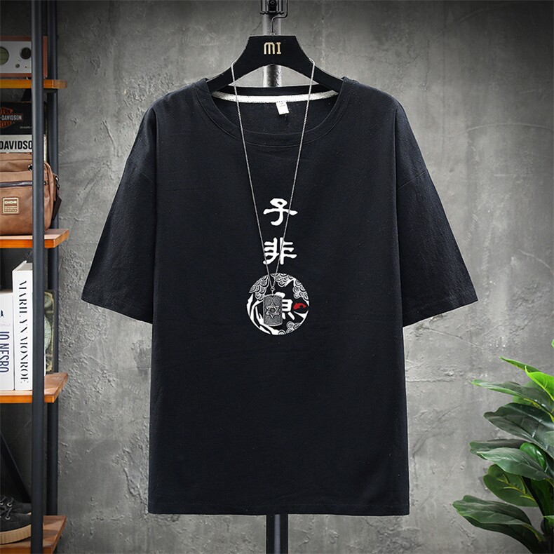 YT26070-P30亚短袖t恤男大码五分袖男宽松七分袖展架,男装T恤,电商A040A